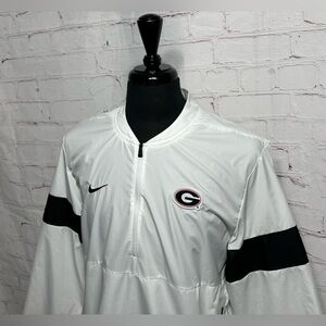 Nike ON-Field Rare Georgia Bulldogs White 1/2 Zip Sideline Coaches Jacket Mens L
